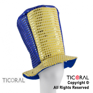 SOMBRERO GALERON SIMPLE EN LENTEJUELAS EQUIPO BOCA JUNIORS x 1
